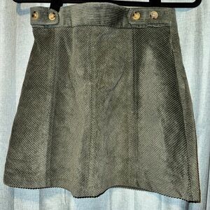 Altar'd State Gwendolyn olive green corduroy mini skirt
